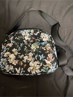 Herschel Supply Company Black Floral Crossbody with Multicolor Blossoms